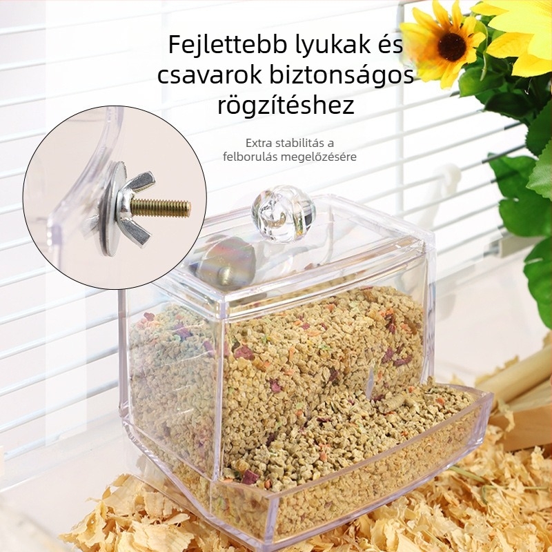 Akrilból készült automata csirke etető és ivóvíz adagolóval (Weibi)