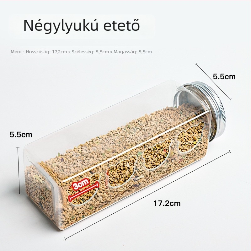 Akrilból készült automata csirke etető és ivóvíz adagolóval (Weibi)