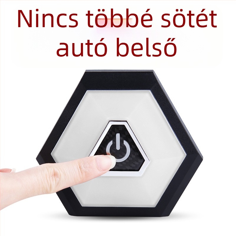 Autó belső LED olvasólámpa, USB-s újratölthető, háromszínű, négy mód, 10W, 5V