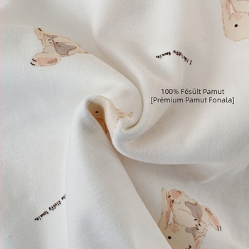 Újszülött baba körbefogó törölköző – 95% pamut, mintázat mesefigurák és betűk, biztonsági osztály A, márka El nino&La Nina