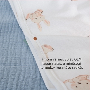 Újszülött baba körbefogó törölköző – 95% pamut, mintázat mesefigurák és betűk, biztonsági osztály A, márka El nino&La Nina