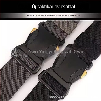 Férfi nylon szövött öv automata csattal, 2–4 cm szélesség, minimalist casual stílus, 2025 megjelenés