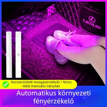 Autó belső tér LED hangulatvilágítás, vezeték nélküli, automatikus intelligens érzékelő, lábzóna világítás, 5W, 5V