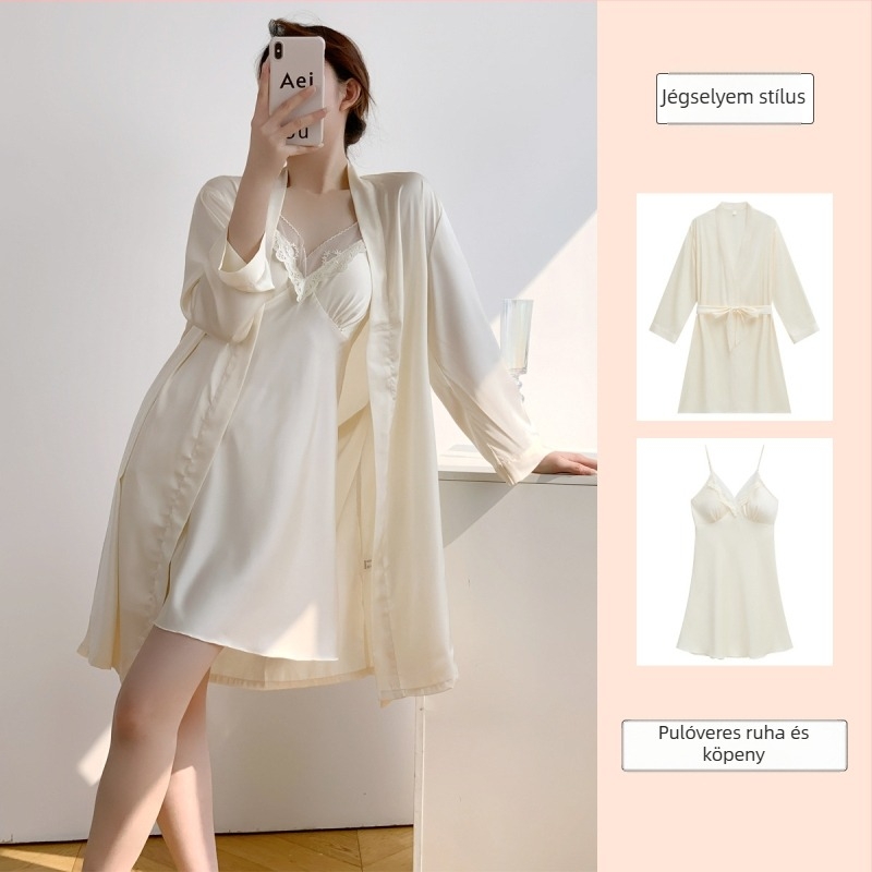 Jégselyem hálóing nőknek — vállpántos fazon melltartó párnával, 90–95% poliészter, 2025 tavaszán megjelenik