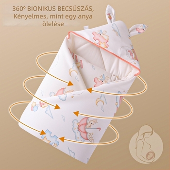 Baba takaró éjszakai sapkával, 100% pamutból, pamut töltettel, 0,5 kg alatt, újszülötteknek, tavasz–ősz