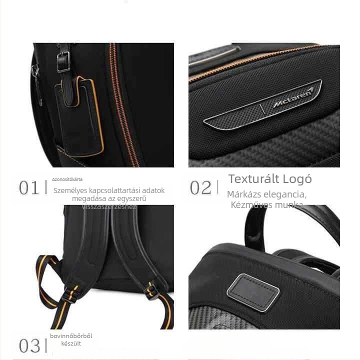Nylon hátizsák, kapacitás 20–35 L, kompatibil 15 hüvelykes laptophoz, USB interfész, ívelt vállpántok