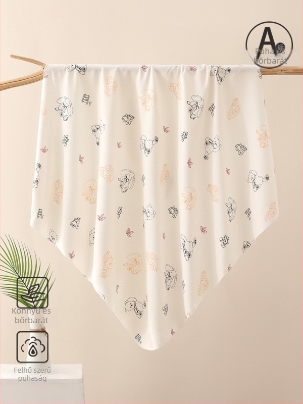 Su dou pamut baba swaddle kendő Cartoon mintával, A-kategóriás, babáknak és kiskorúaknak.