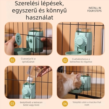 Automatikus függő víz adagoló kutyáknak és macskáknak, ABS anyag, nagy kapacitás