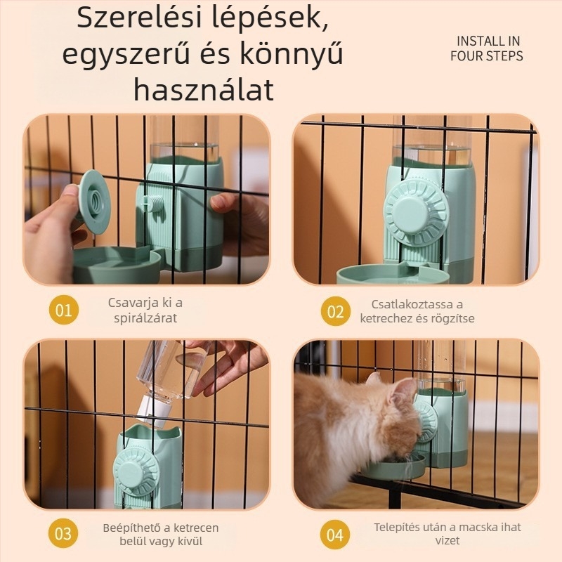 Automatikus függő víz adagoló kutyáknak és macskáknak, ABS anyag, nagy kapacitás