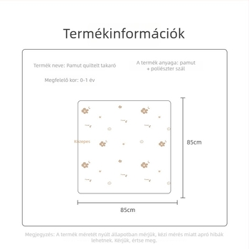 Soft Yun Baba ölelős paplan – 100% pamut külső, selyemszál töltet, 1 kg alatt, tavasz–ősz, 0–6 havi babák számára, testreszabható feldolgozás
