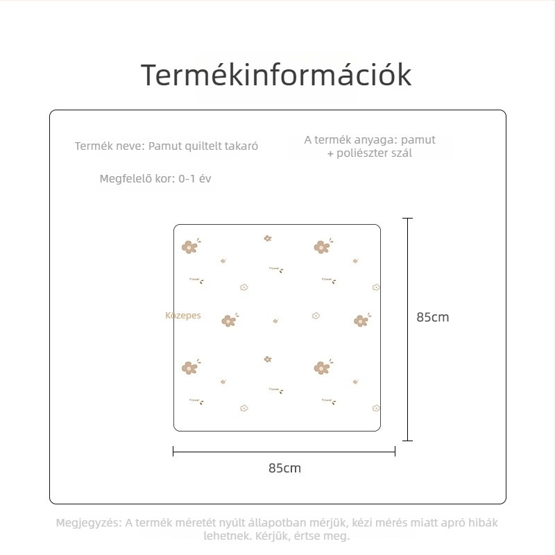 Soft Yun Baba ölelős paplan – 100% pamut külső, selyemszál töltet, 1 kg alatt, tavasz–ősz, 0–6 havi babák számára, testreszabható feldolgozás