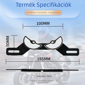 Motorkerékpár LED hátsó lámpa Démon Szem dizájnnal, villogó figyelmeztető fény hátsó ütközés elleni védelem, rendszám dekoratív fény, univerzális