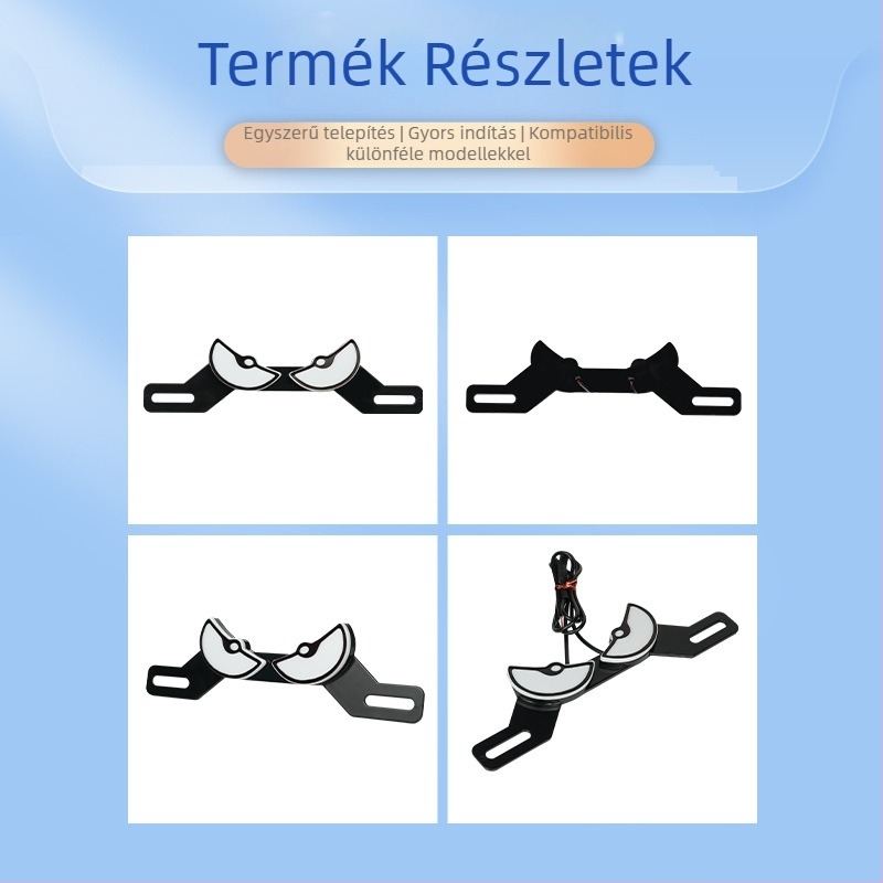 Motorkerékpár LED hátsó lámpa Démon Szem dizájnnal, villogó figyelmeztető fény hátsó ütközés elleni védelem, rendszám dekoratív fény, univerzális