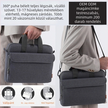 Üzleti laptop táska, vízálló, ultra könnyű, kopásálló, szeizmikus védelem