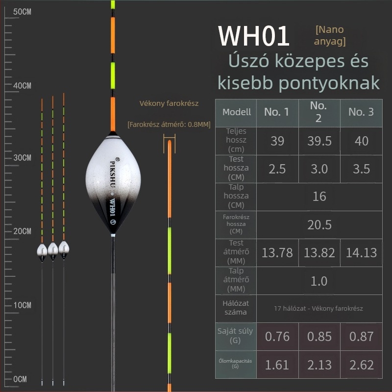 Ink Pool nano úszó — nagy érzékenység, könnyű csúcs, feltűnő úszó, ellenálló a sodrásnak