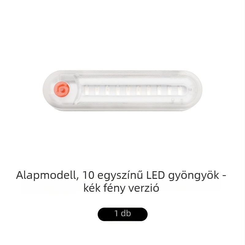 Hátsó figyelmeztető LED világítás autók és motorkerékpárok számára, napelemes LED, piros-kék villogó, vezeték nélküli telepítés (3W, 5V, 2A, A1 modell, ABS ház)