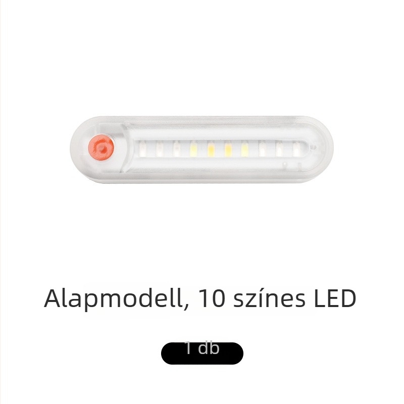 Hátsó figyelmeztető LED világítás autók és motorkerékpárok számára, napelemes LED, piros-kék villogó, vezeték nélküli telepítés (3W, 5V, 2A, A1 modell, ABS ház)