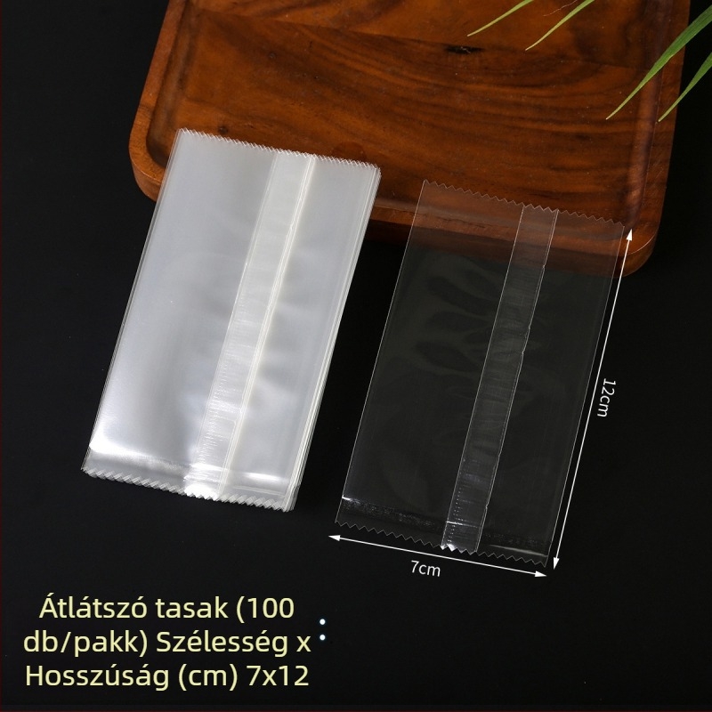 Átlátszó középső zárású csomagoló tasakok élelmiszer-minőségű snackekhez - hőzárás, kompozit anyag, több készlet áll rendelkezésre