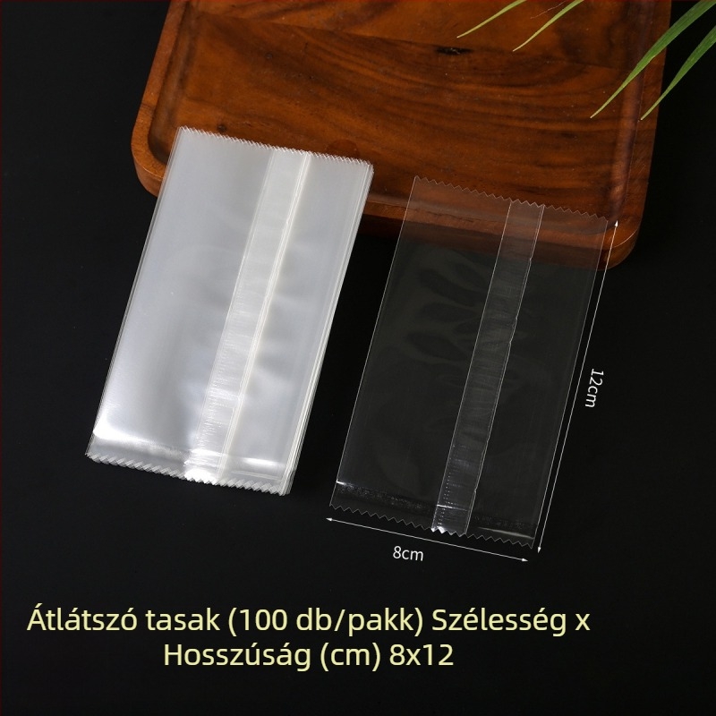 Átlátszó középső zárású csomagoló tasakok élelmiszer-minőségű snackekhez - hőzárás, kompozit anyag, több készlet áll rendelkezésre