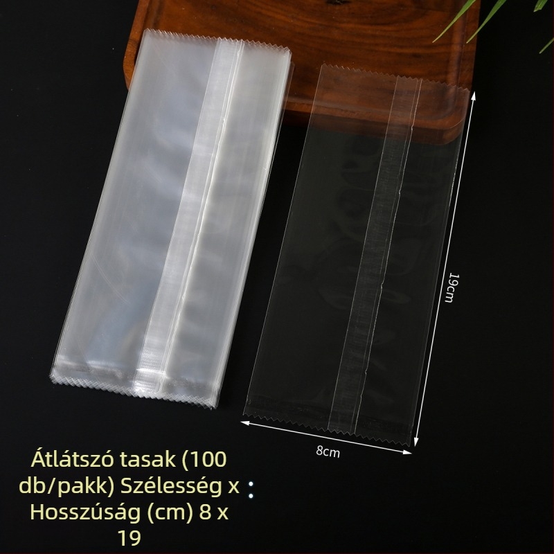 Átlátszó középső zárású csomagoló tasakok élelmiszer-minőségű snackekhez - hőzárás, kompozit anyag, több készlet áll rendelkezésre