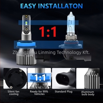 Plug-in LED autófényszóró H1/H4/H7-hez, integrált magas és alacsony fény, repülőgép-alumínium test, bemenet 10-32V