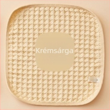 Baba arc törölköző pamut géz anyagból, négyzetes alakú, varrt jacquard felülettel, 25 g tömeg, logó nyomtatás