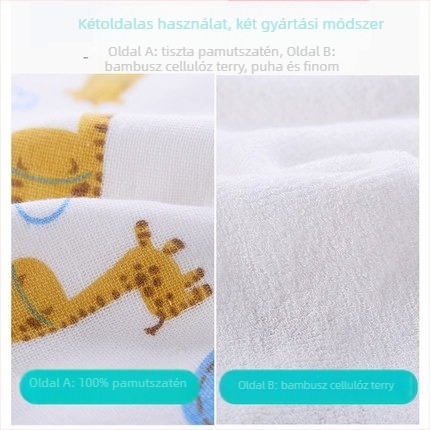 Baba arctörölköző bambusz rostból, kartun minta, fonal 16, csecsemőknek