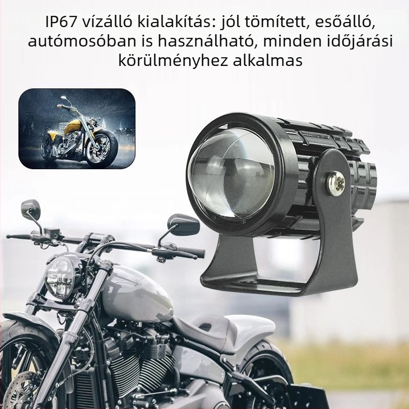 LED motorkerékpár fényszóró, kétszínű, integrált magas- és alacsony fényével