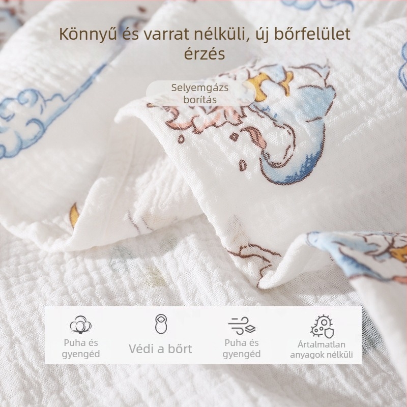 100% pamut géz babafogó törölköző – vékony nyári fürdő-törölköző babáknak