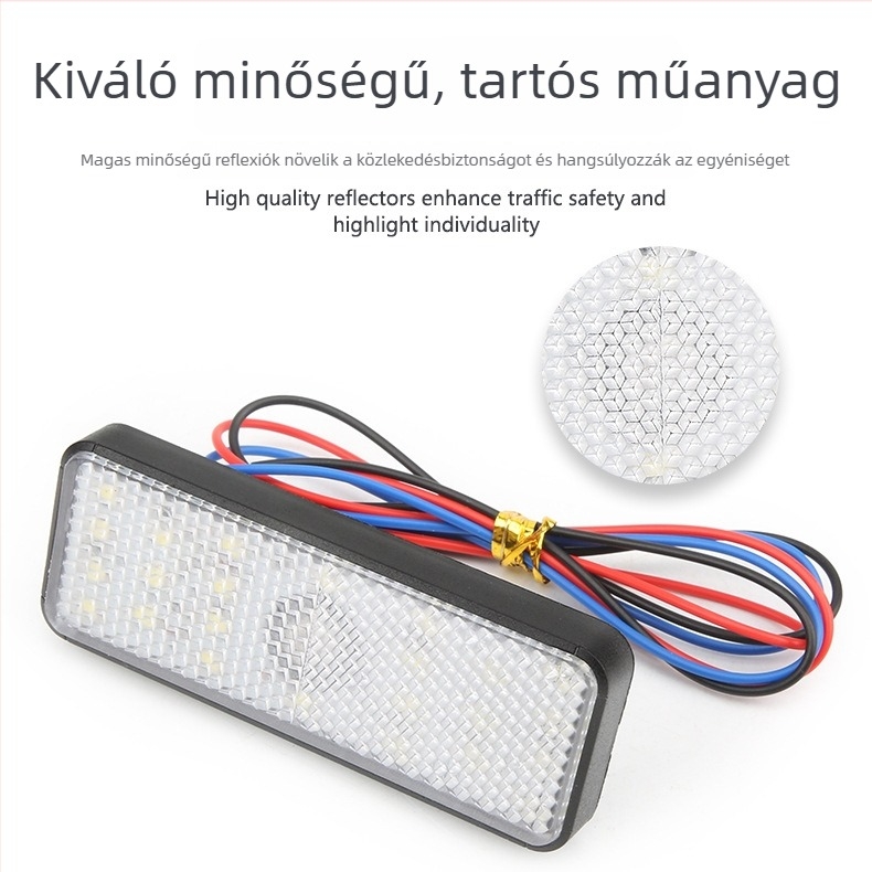 Motorkerékpár téglalap alakú LED-reflektor LED modullal, 12V, 1,5W, 3000K, 50 000 óra élettartam