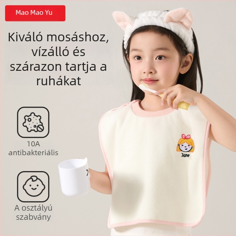 Gyermekeknek szóló arc- és szájápolási törölköző, poliészter 150D, egyszerű szövés, 80–100 g, többfunkciós törölköző.