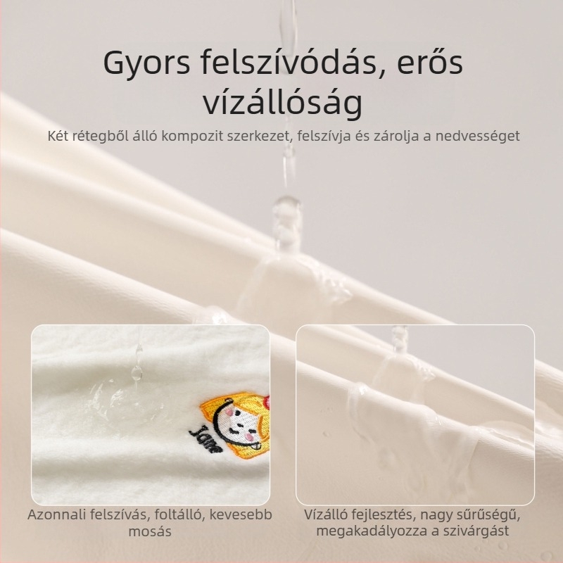 Gyermekeknek szóló arc- és szájápolási törölköző, poliészter 150D, egyszerű szövés, 80–100 g, többfunkciós törölköző.