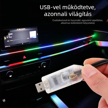 Autó központi panel LED atmoszferikus világítás, akril anyag, 3W, 5V, 0,15A