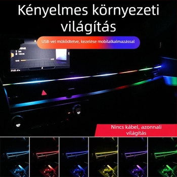 Autó központi panel LED atmoszferikus világítás, akril anyag, 3W, 5V, 0,15A