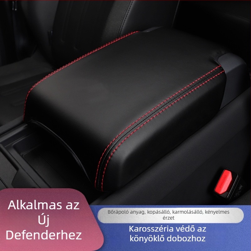 Land Rover Defender középkonzol fedél (2020–2024) – teljes belső védőburkolat; kompatibil Defender 2020–2024; univerzális kormánykerék-diaméter adapter
