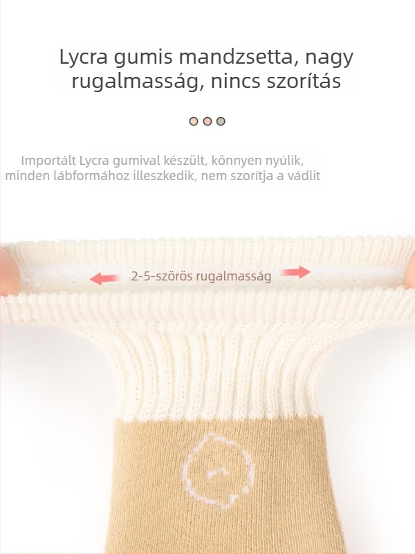Téli vastag meleg terry pamut csecsemő zokni, középmagasságú, két színű karikatúra mintával, lélegző és nedvszívó, 1–3 éveseknek