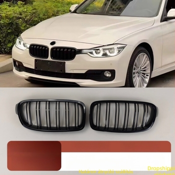 BMW 3-as sorozat F30/F31/F35 (2012–2018) elülső lökhárítóhoz illeszkedő dupla vonalas vesérács grill, ABS