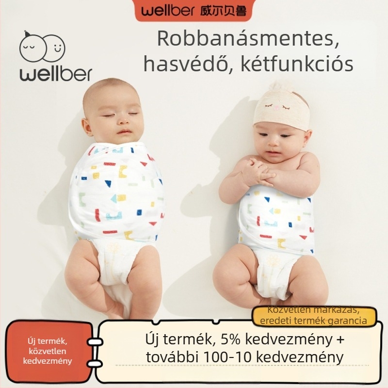 Wilberu Újszülött körbefogó kendő, 100% pamut, Cartoon minta