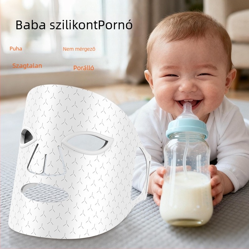 Moonsiti Foton Szépségmaszk infravörös LED-del és piros/kék fénnyel – ráncok csökkentése, pattanások és foltok enyhítése, bőrmegújítás, újratölthető