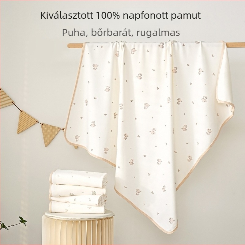 Újszülött pamutból készült összefogó kendő, négy évszakos, karikatúra mintával, 170–200 g