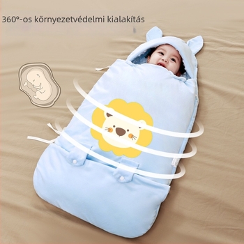 Hálózsák baba számára, téli használatra, dizájn ujjak quilt-stílusban, korall plüss anyag, töltet poliészter-pamut, rajzfilm minta