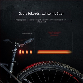 Kerékpár hátsó lámpa intelligens fékérzékelővel, USB-töltésű, hegyi és úti kerékpárokhoz
