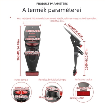 LED hátsó lámpa 12V-os motorkerékpárhoz, ABS házzal és reflektorral, élettartam 30 000 óra