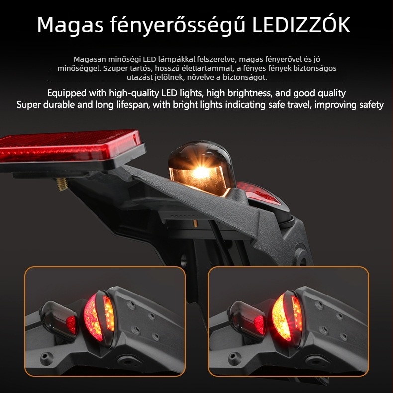 LED hátsó lámpa 12V-os motorkerékpárhoz, ABS házzal és reflektorral, élettartam 30 000 óra