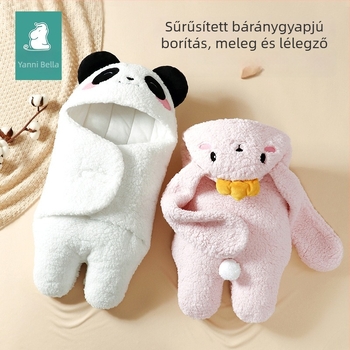 Cocoon hálózsák babáknak, külső polár fleece, belső 100% pamut bélés, pamut töltet, állatmintás