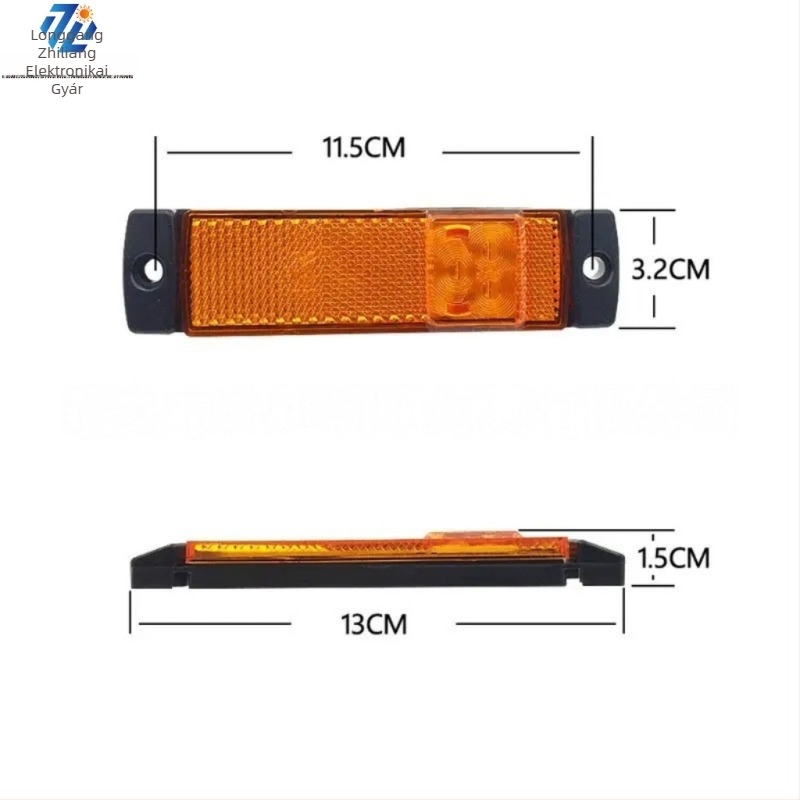 3-LED oldalsó lámpa teherautóhoz, indexjelző, vízálló, modell Zz-012, 24V, 1000 lm