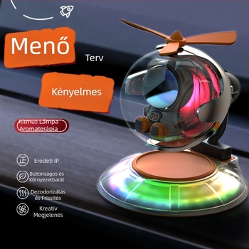 Autó aroma diffúzor környezeti fény és hangvezérlés mellett | műanyag, 5–10 mL, óceán illat, párolgási idő 1–15 nap, élettartam 3 év