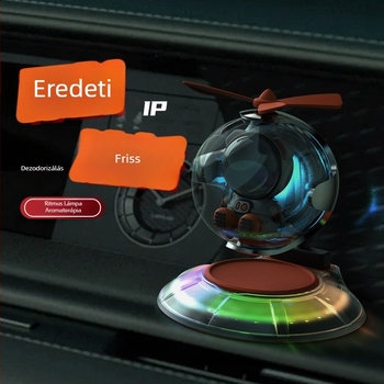 Autó aroma diffúzor környezeti fény és hangvezérlés mellett | műanyag, 5–10 mL, óceán illat, párolgási idő 1–15 nap, élettartam 3 év