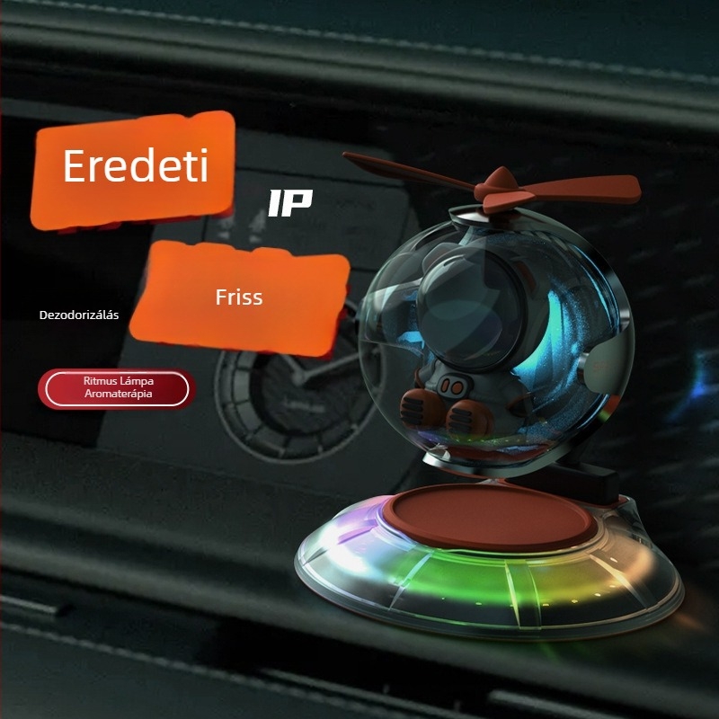 Autó aroma diffúzor környezeti fény és hangvezérlés mellett | műanyag, 5–10 mL, óceán illat, párolgási idő 1–15 nap, élettartam 3 év