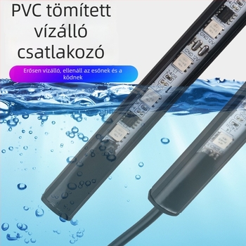Kamion LED folyó fénycsík a hűtőmaszkra, RGB, 12V–24V, többszínű villogó és folyó fényhatás